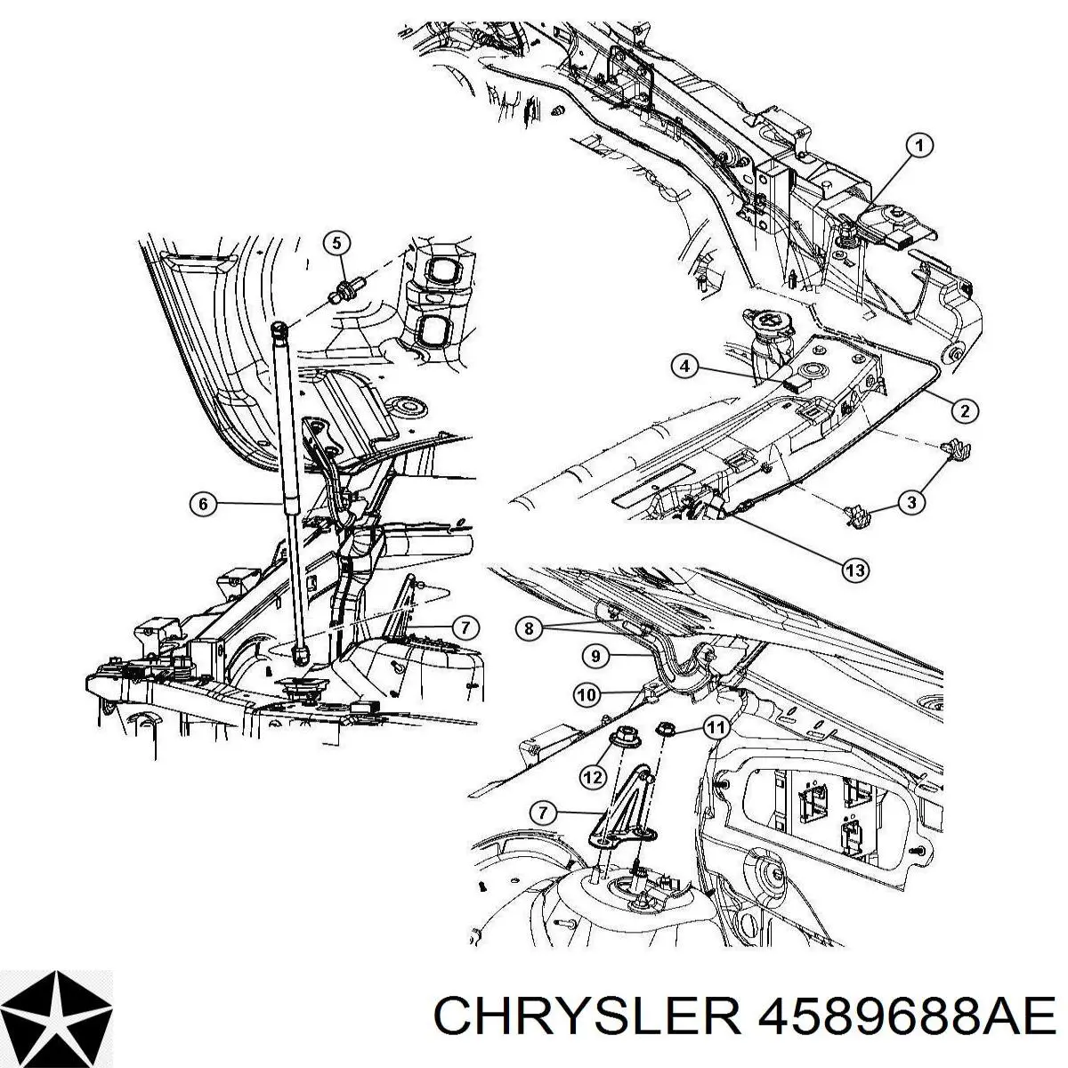 Замок капота 4589688AE Chrysler