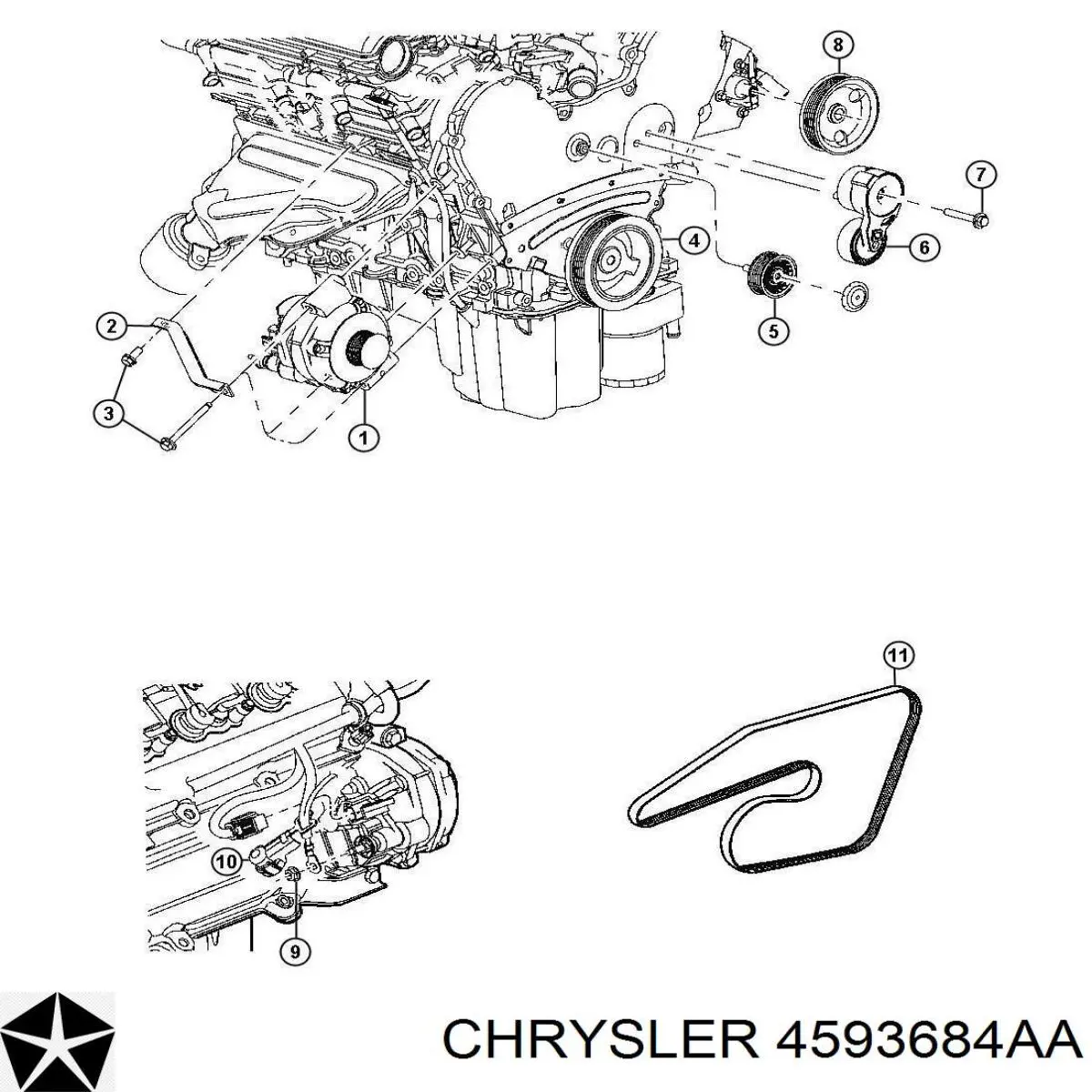 4593684AA Chrysler ремень генератора