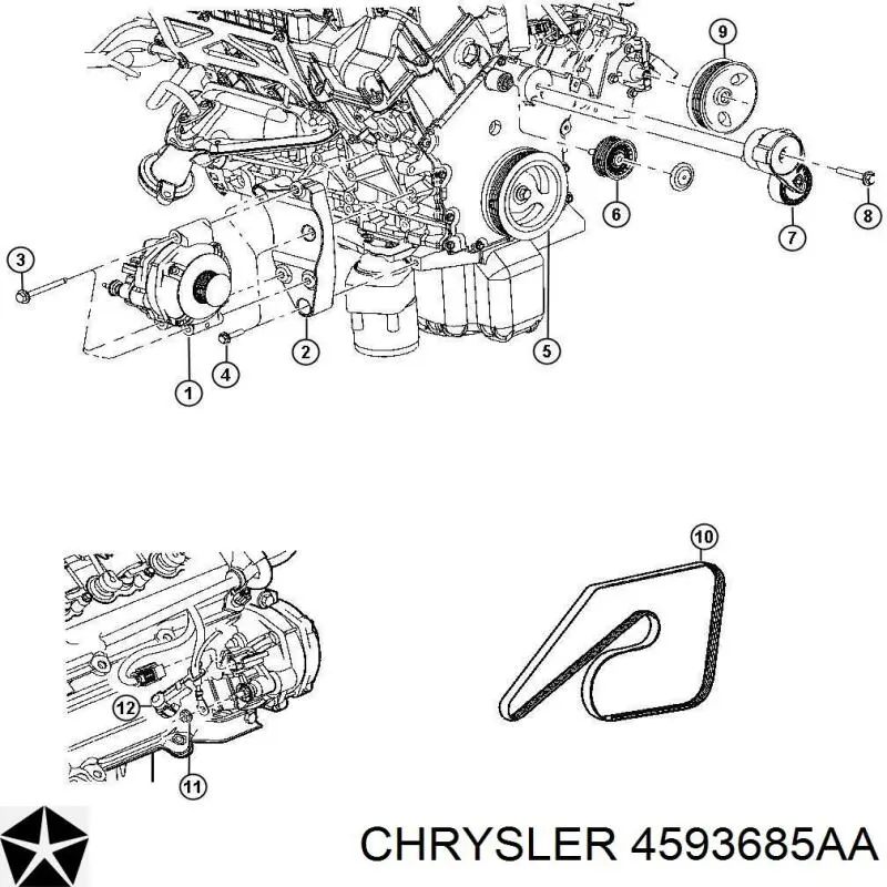 Ремень генератора 4593685AA Chrysler