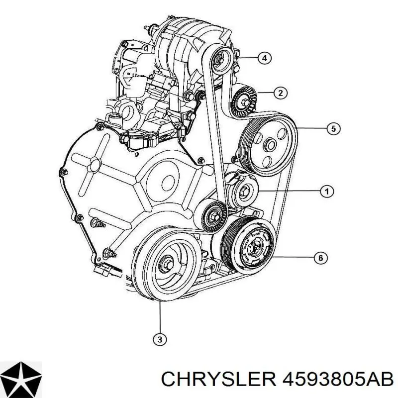 4593805AB Chrysler натяжитель приводного ремня