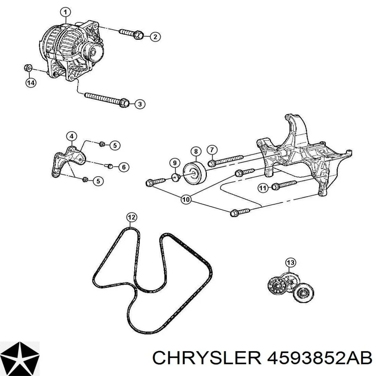 4593852AB Chrysler ремень генератора
