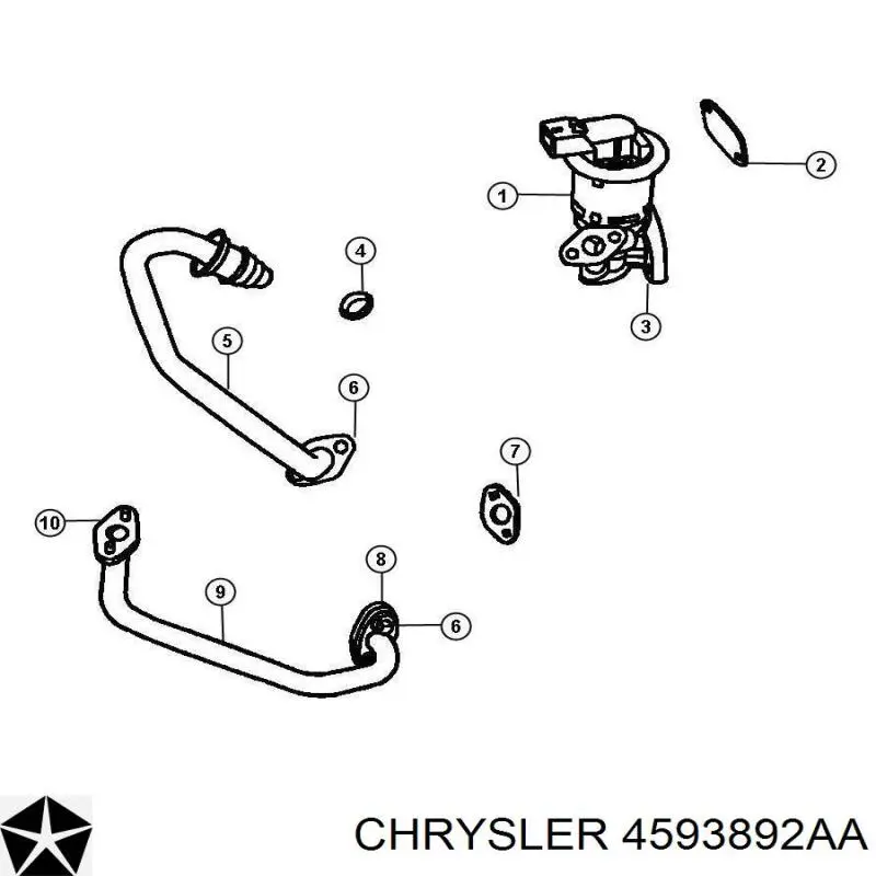 4593892AA Chrysler Клапан рециркуляции отработавших газов EGR