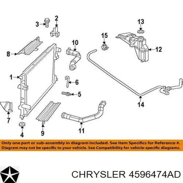 4596474AD Chrysler consola do radiador superior