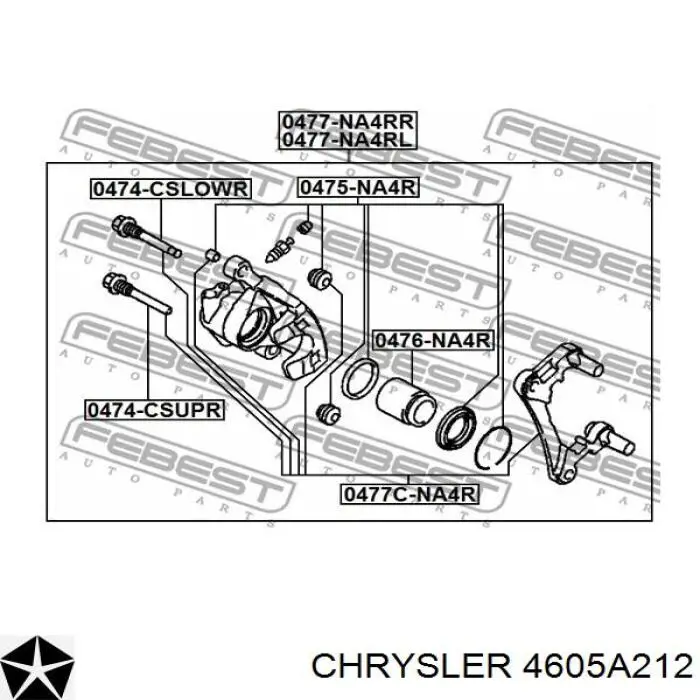 Направляющая суппорта заднего 4605A212 Chrysler