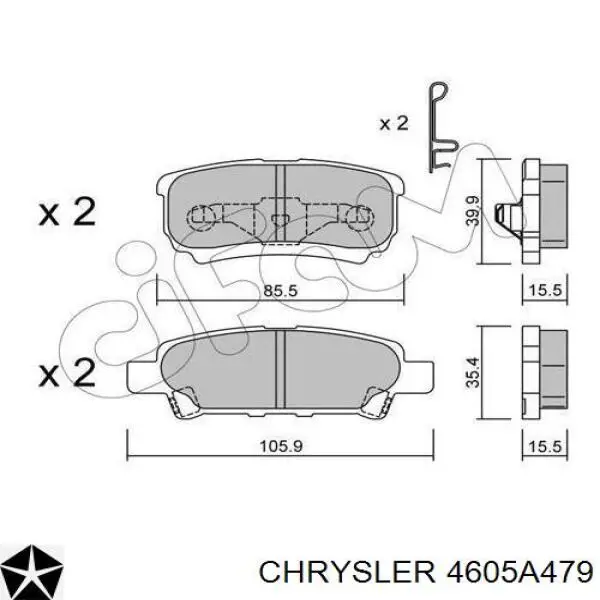 Колодки дисковые  Chrysler 4605A479 цена, от 16.70 USD