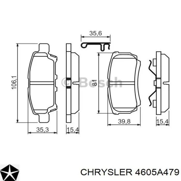 4605A479 Chrysler Колодки тормозные дисковые комплект