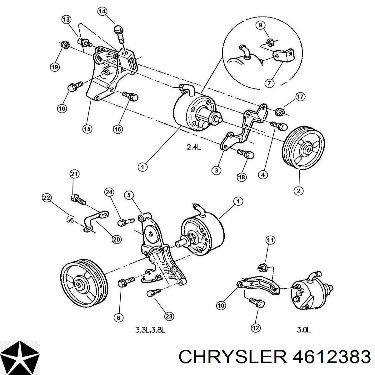 Шкив лопастного насоса гидроусилителя руля Chrysler 4612383 цена, от 42.05 USD