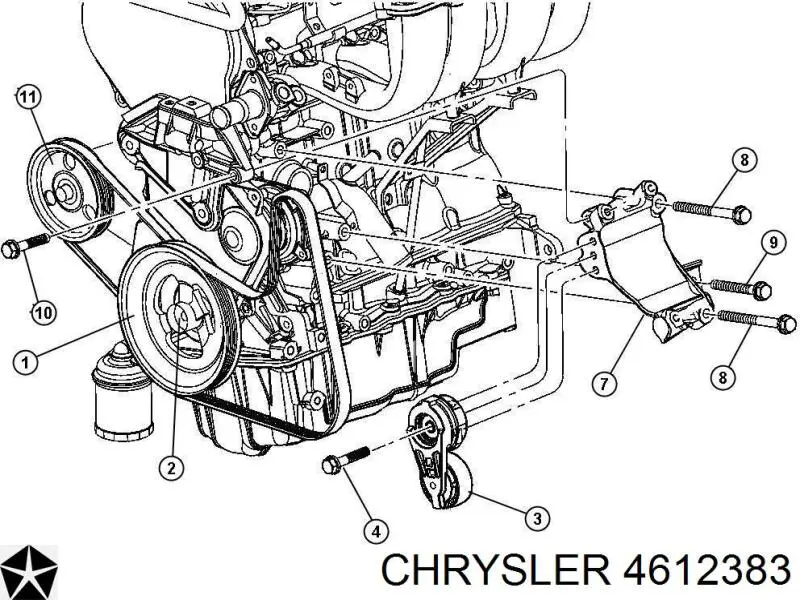 Шкив насоса ГУР на Chrysler Voyager III 