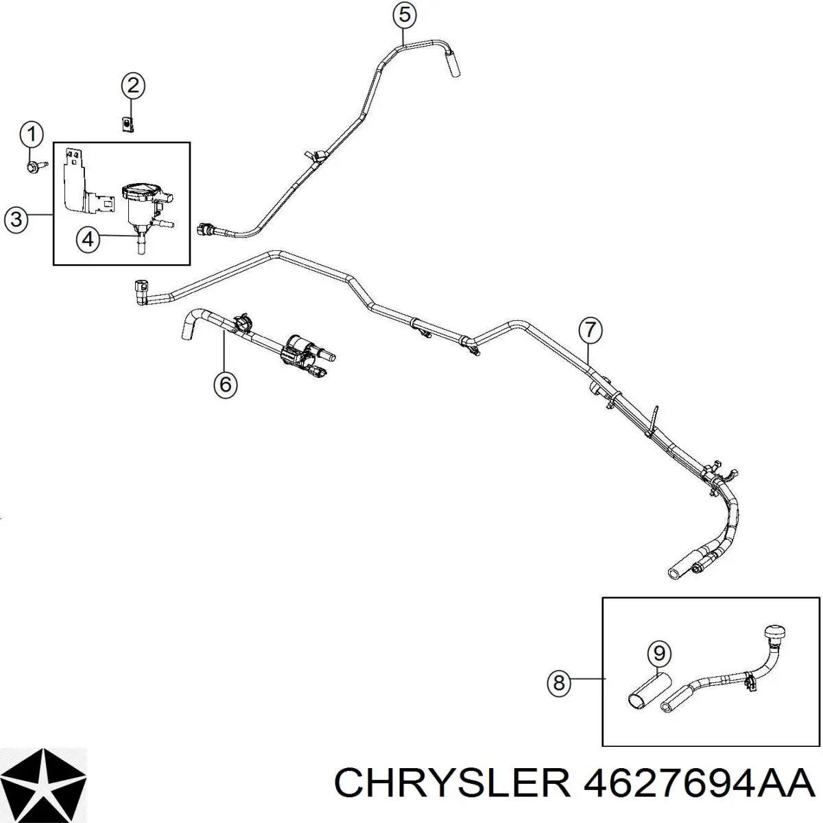 4627694AA Chrysler válvula de adsorvedor dos vapores de combustível