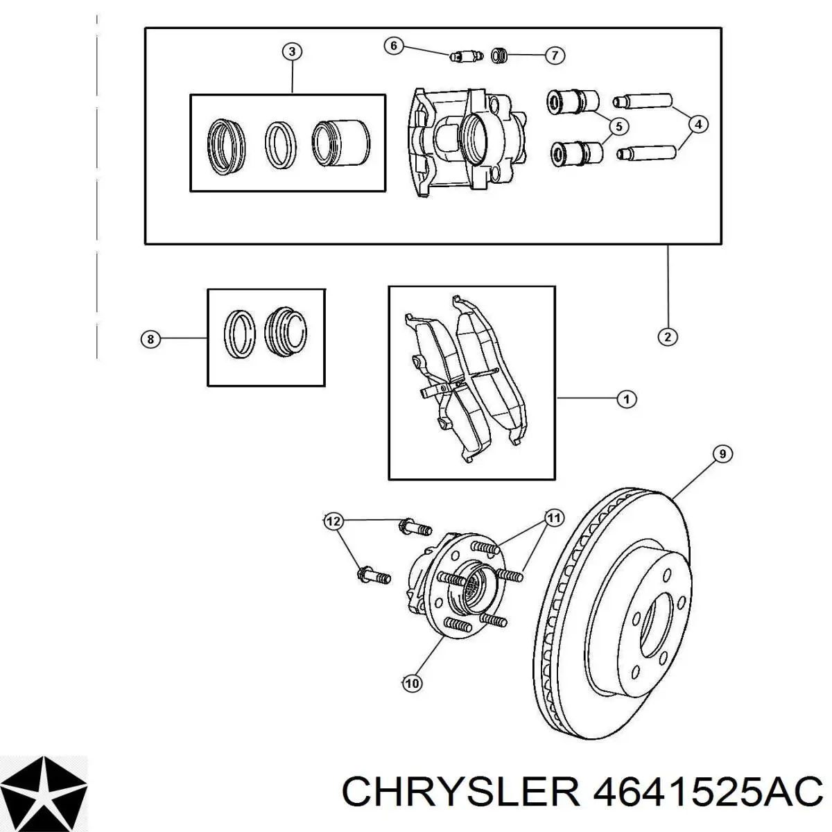 4641525AC Chrysler ступица задняя