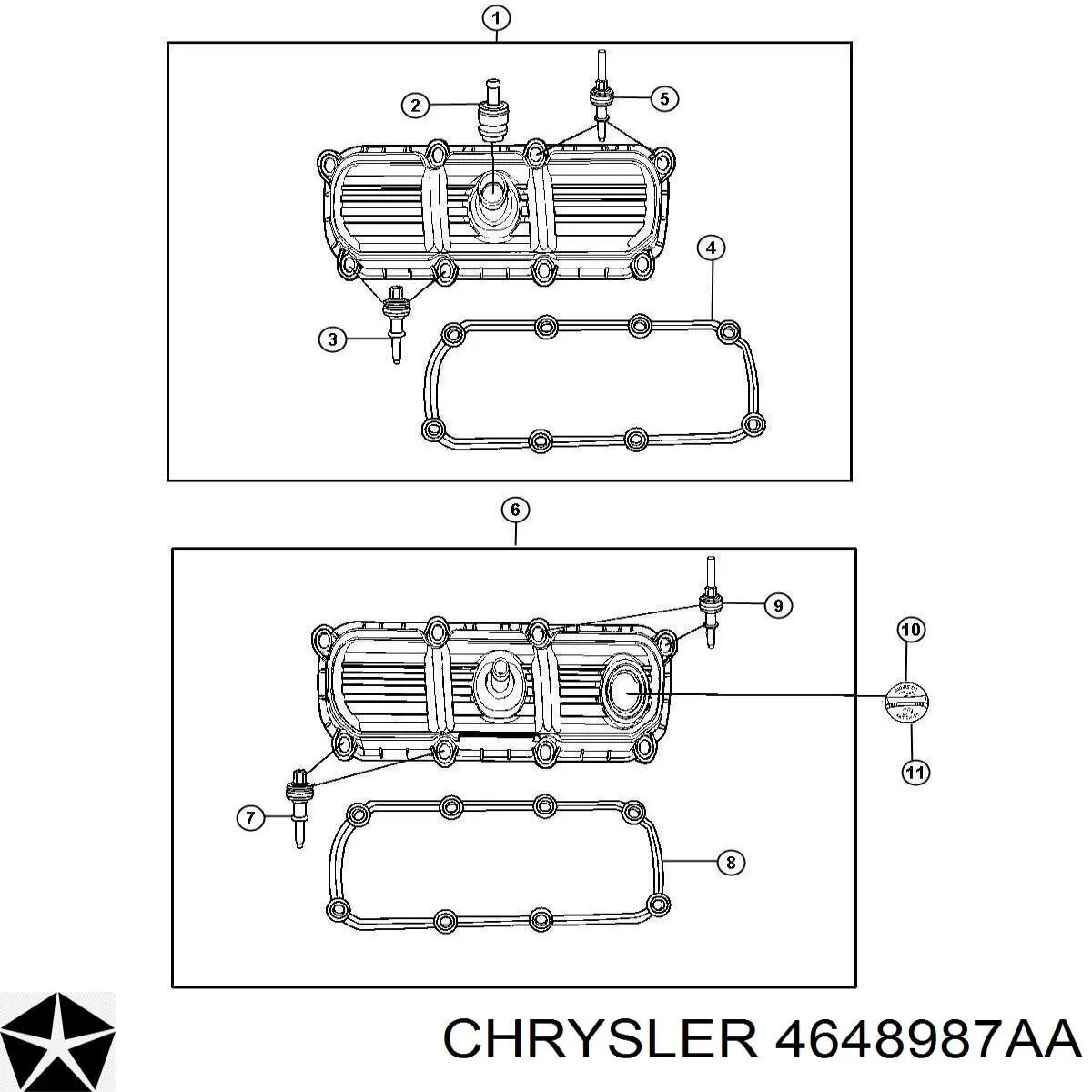 Прокладка клапанной крышки двигателя на Chrysler Pacifica 