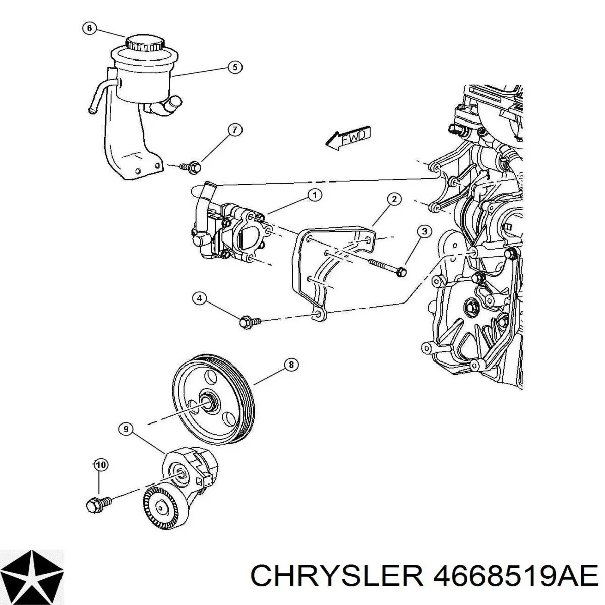 Натяжной ролик K04668519AE Fiat/Alfa/Lancia