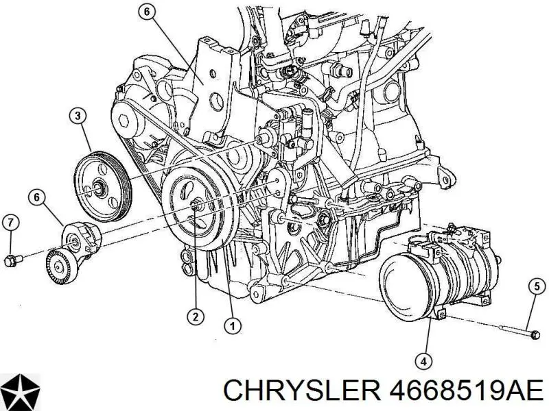 Натяжной ролик Chrysler 4668519AE цена, от 798.06 USD