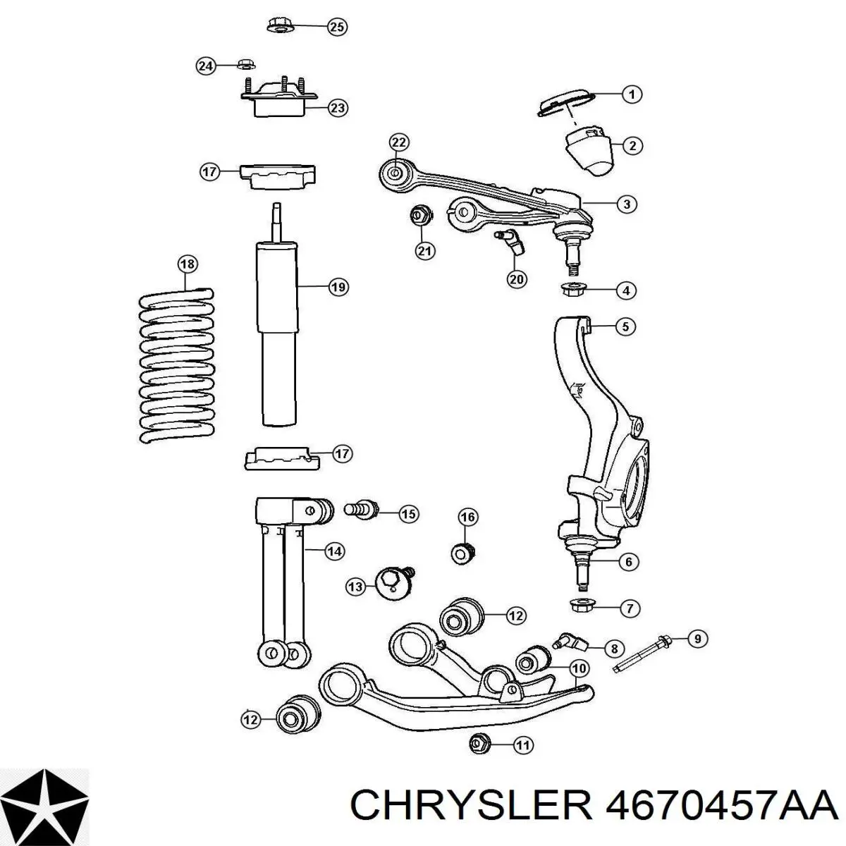 4670457aa Chrysler сайлентблок переднего нижнего рычага