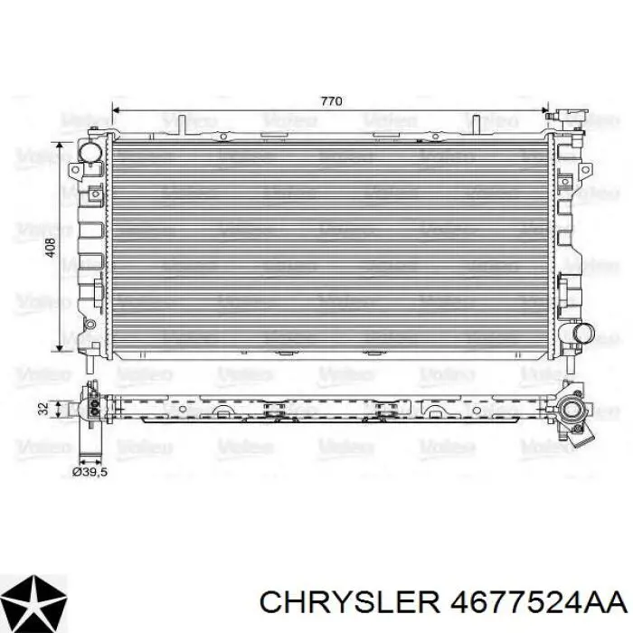 Радиатор охлаждения двигателя Chrysler 4677524AA цена, от 266.03 USD