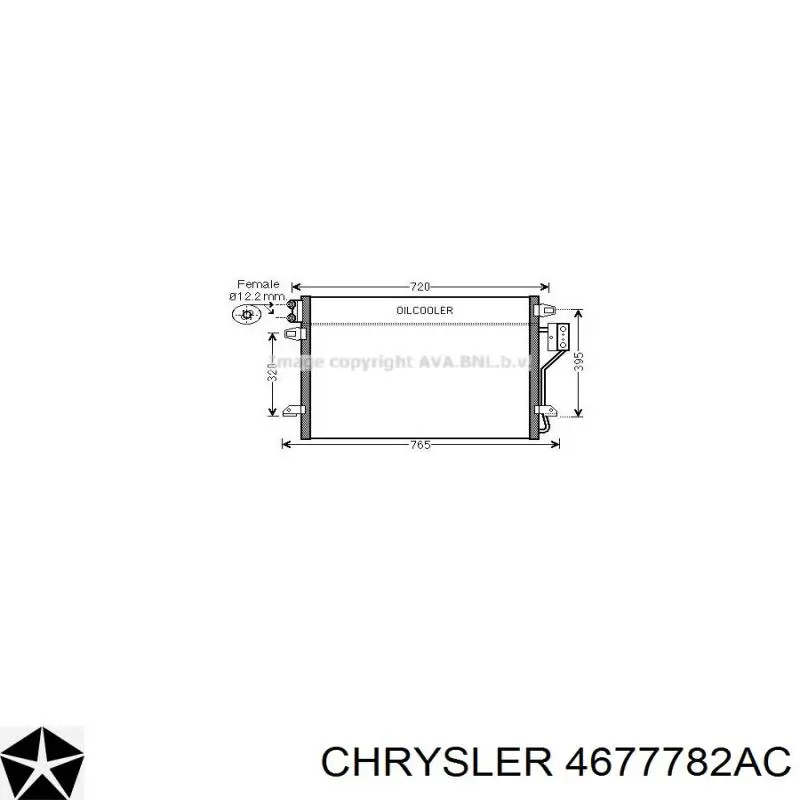 Радиатор кондиционера 4677782AC Chrysler