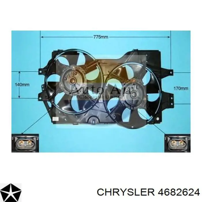 Электровентилятор охлаждения в сборе Chrysler 4682624 цена, от 100.46 USD