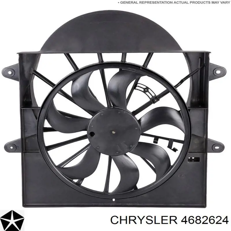 Купить 4682624 Chrysler Электровентилятор охлаждения в сборе (мотор+крыльчатка)