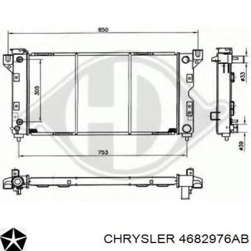 Купить 4682976AB Chrysler Радиатор водяной