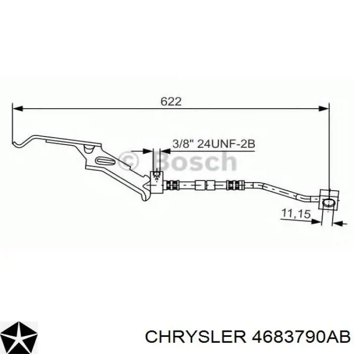 Шланг тормозной передний правый 4683790AB Chrysler