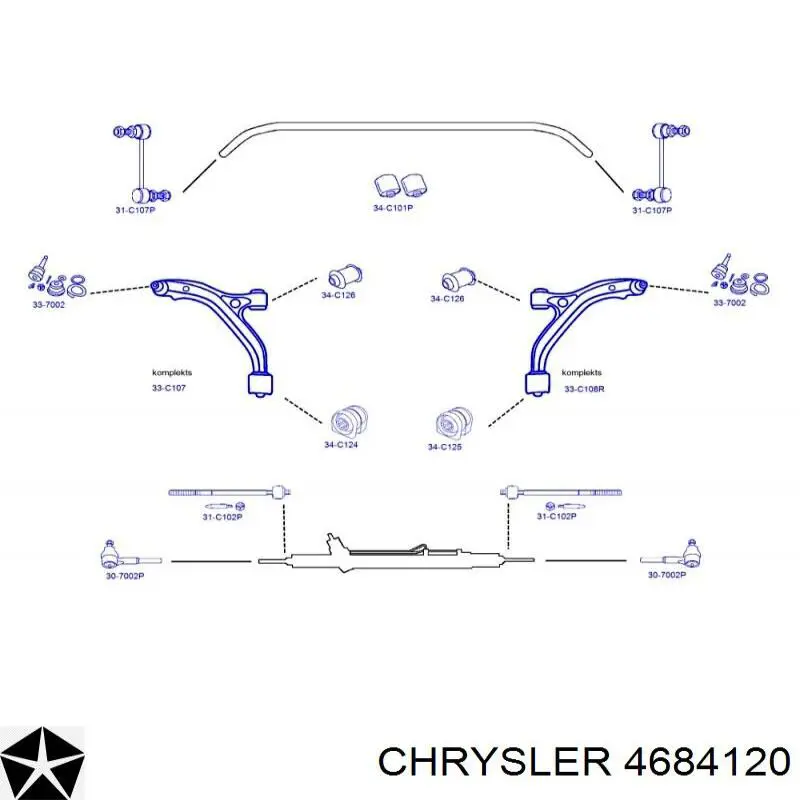 Сайлентблок переднего рычага 4684120 Chrysler