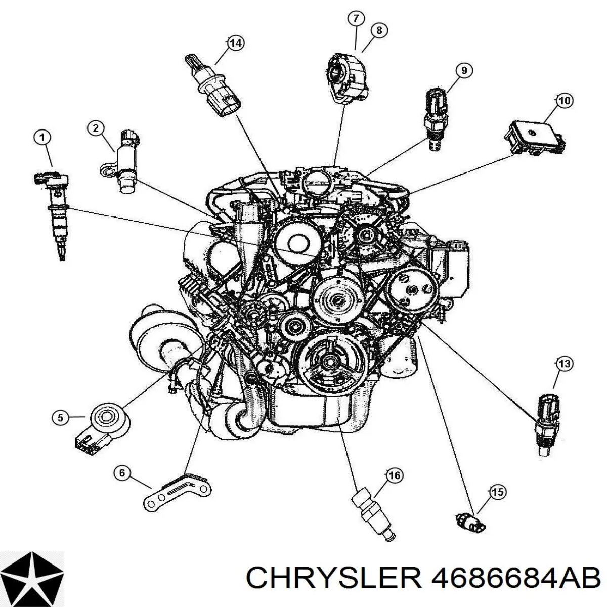4686684AB Chrysler датчик давления во впускном коллекторе, map