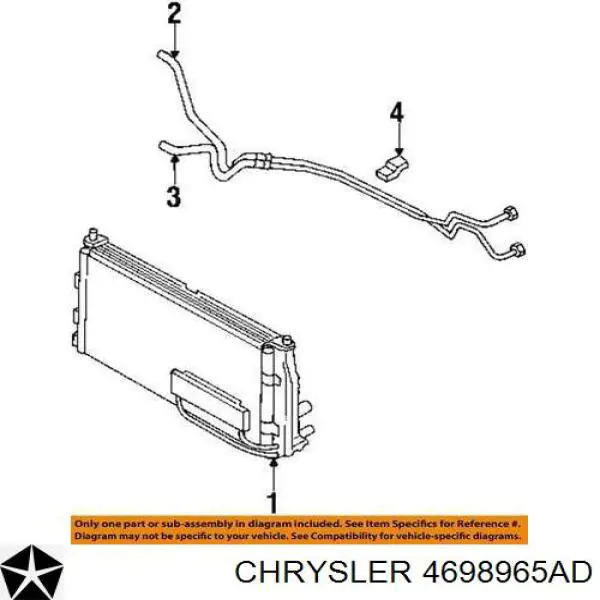 Трубка (шланг) масляного радиатора, высокого давления на Chrysler Intrepid 