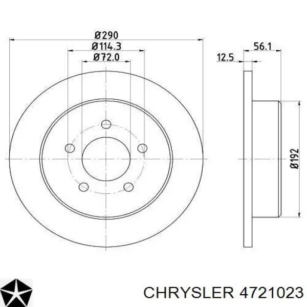Купить 4721023 Chrysler Диск тормозной задний