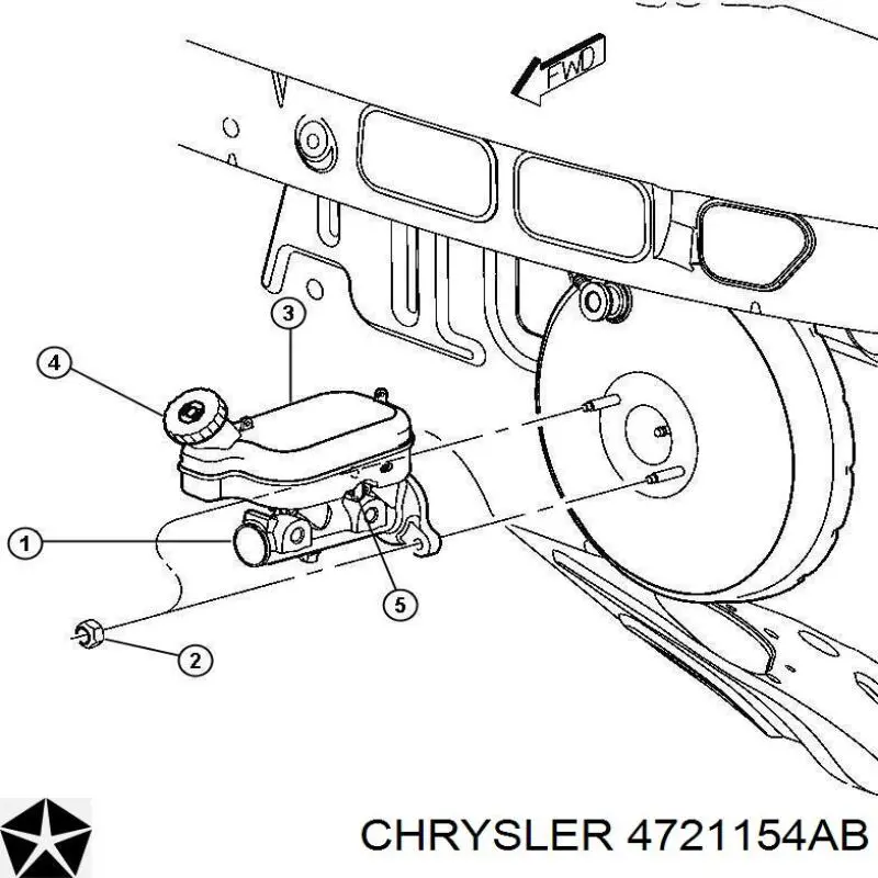 4721154AB Chrysler Цилиндр тормозной, главный