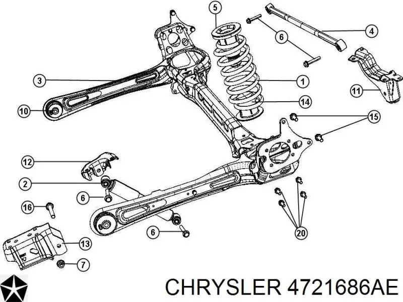 Купить 4721687AB Chrysler Амортизатор задней подвески