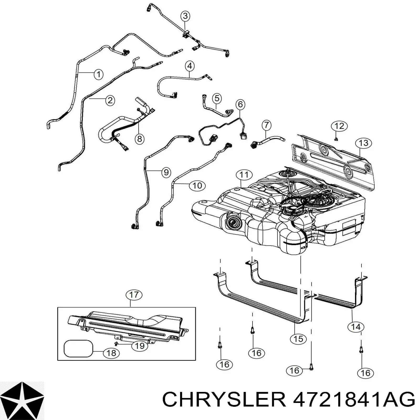 Бензобак Chrysler 4721841AC цена, от 62.85 USD