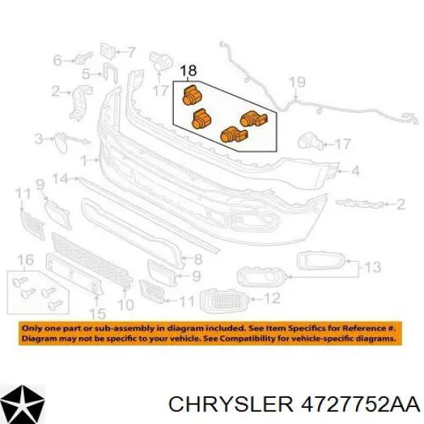 4727752AA Chrysler датчик сигнализации парковки (парктроник передний/задний центральный)