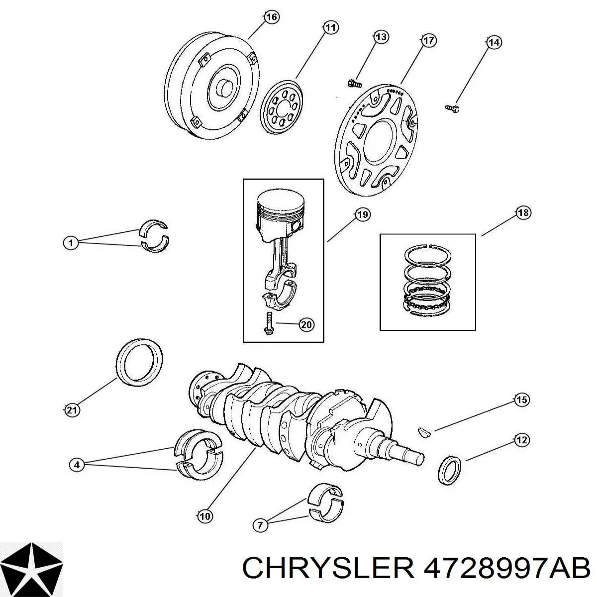 Вкладыши шатунные 4728997AB Chrysler