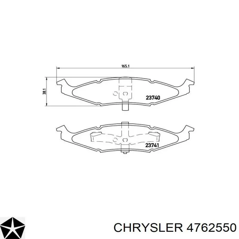 Купить 4762550 Chrysler Колодки тормозные