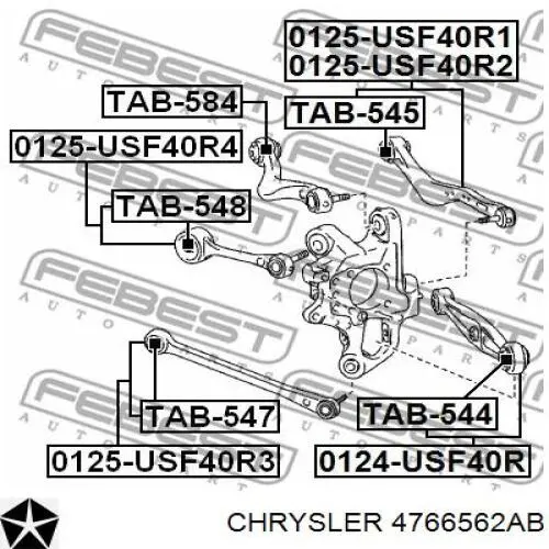 4766562AB Chrysler цапфа (поворотный кулак задний правый)