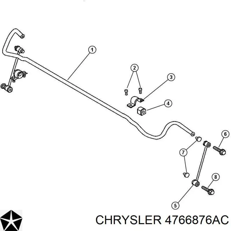 4766876AC Chrysler втулка стабилизатора заднего