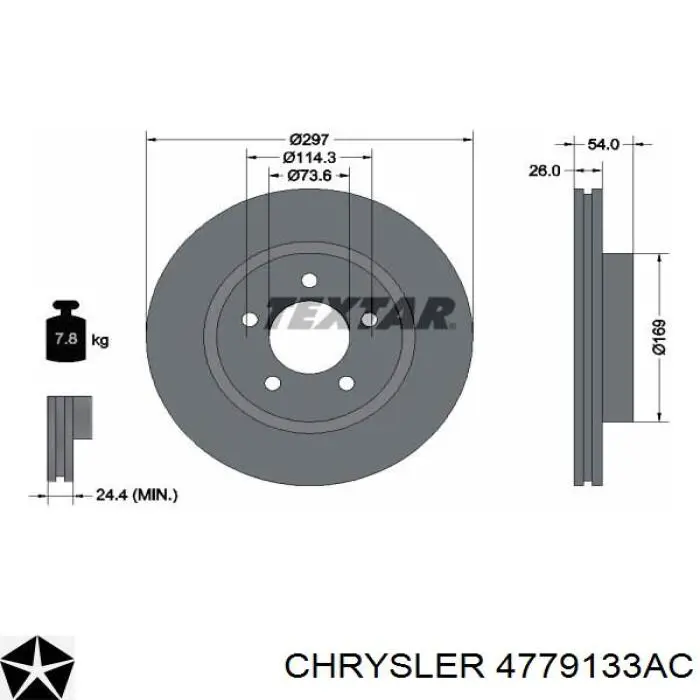 4779133AC Chrysler диск тормозной передний