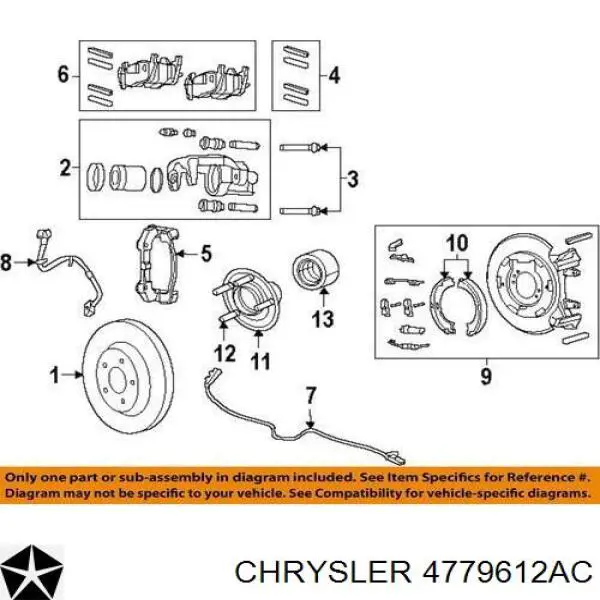 4779612AC Chrysler ступица задняя