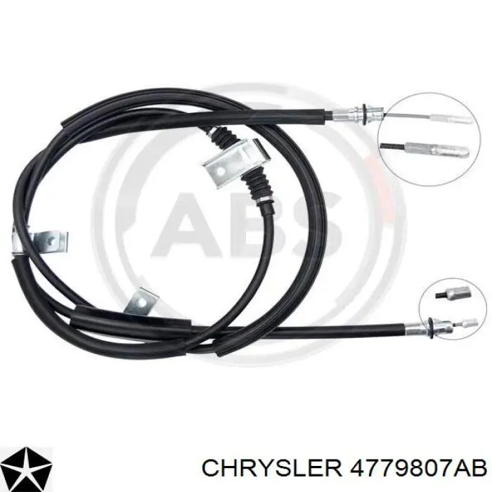 4779807AB Chrysler cabo do freio de estacionamento traseiro direito