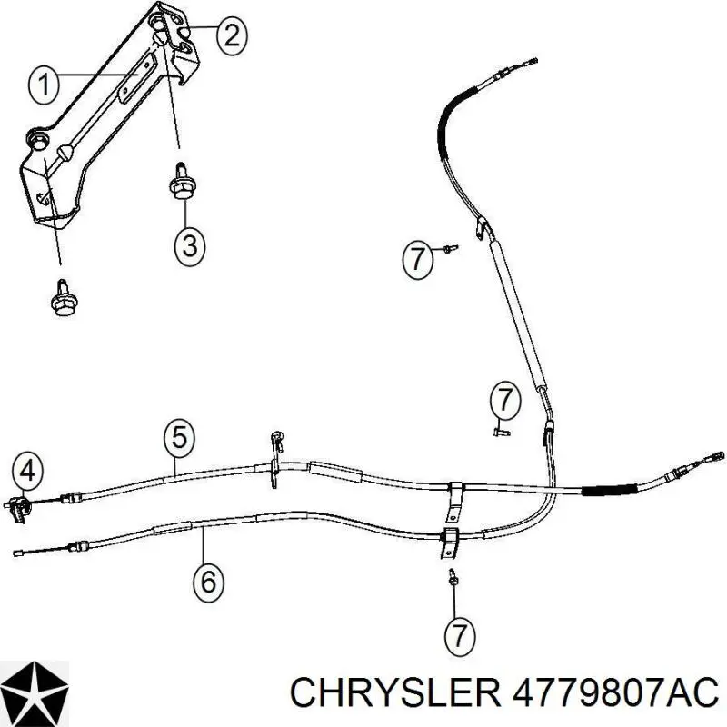 Задний правый трос ручника 4779807AC Chrysler