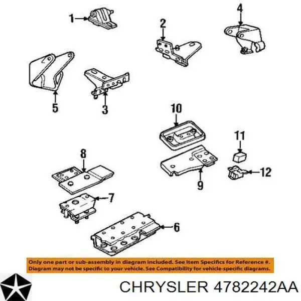 4782242AA Chrysler сайлентблок (подушка передней балки (подрамника))