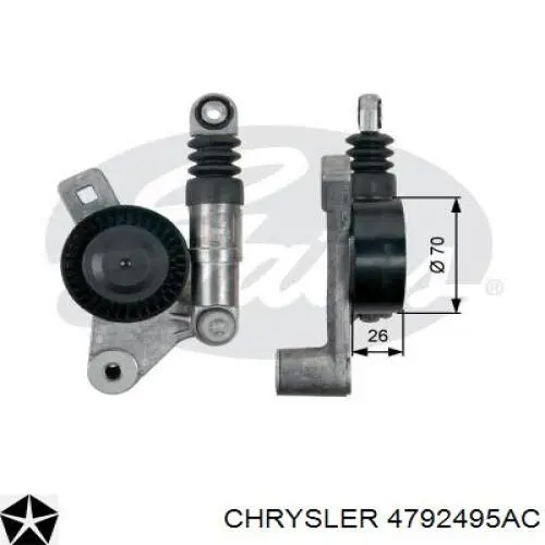 Роликовий модуль натяжителя ремня Chrysler 4792495AC цена, от 46.65 USD