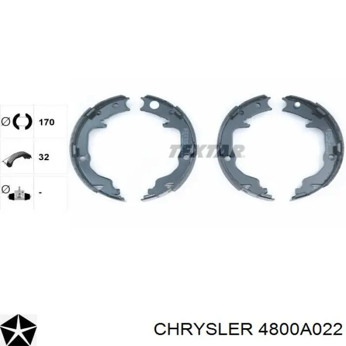 4800A022 Chrysler колодки ручника (стояночного тормоза)