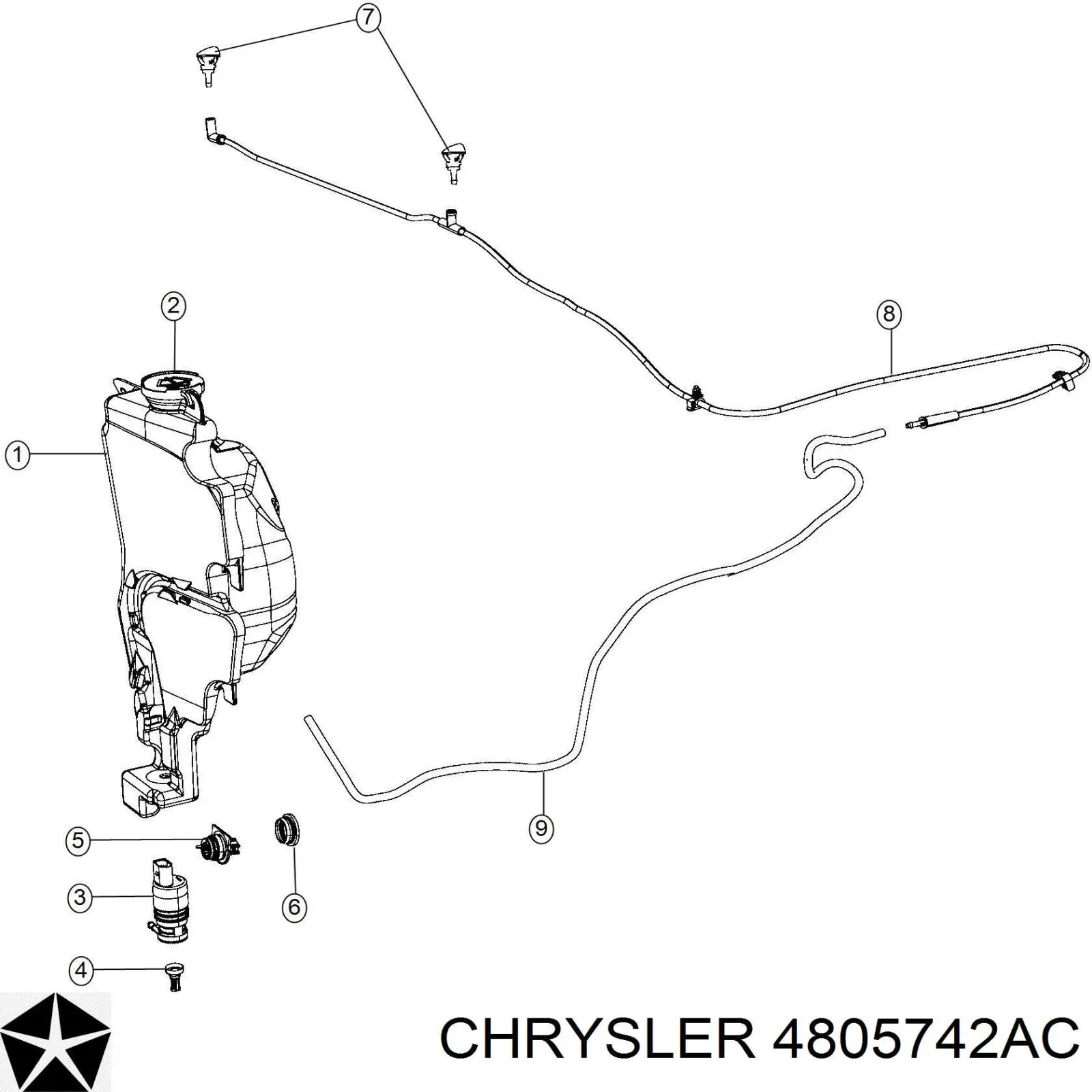 4805742AC Chrysler форсунка омывателя лобового стекла