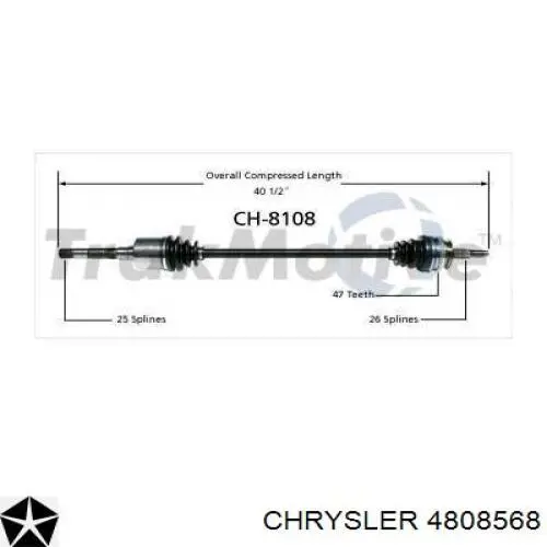 4808568 Chrysler semieixo (acionador dianteiro direito)