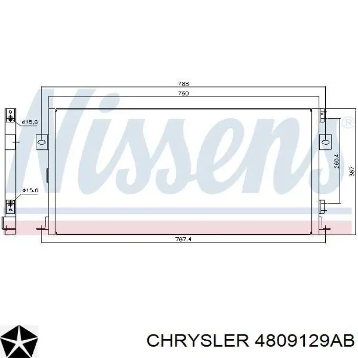 Радиатор кондиционера 4809129AB Chrysler