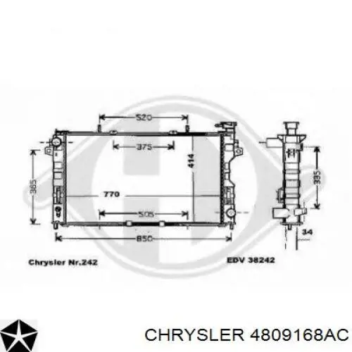 Радиатор 4809168AC Chrysler