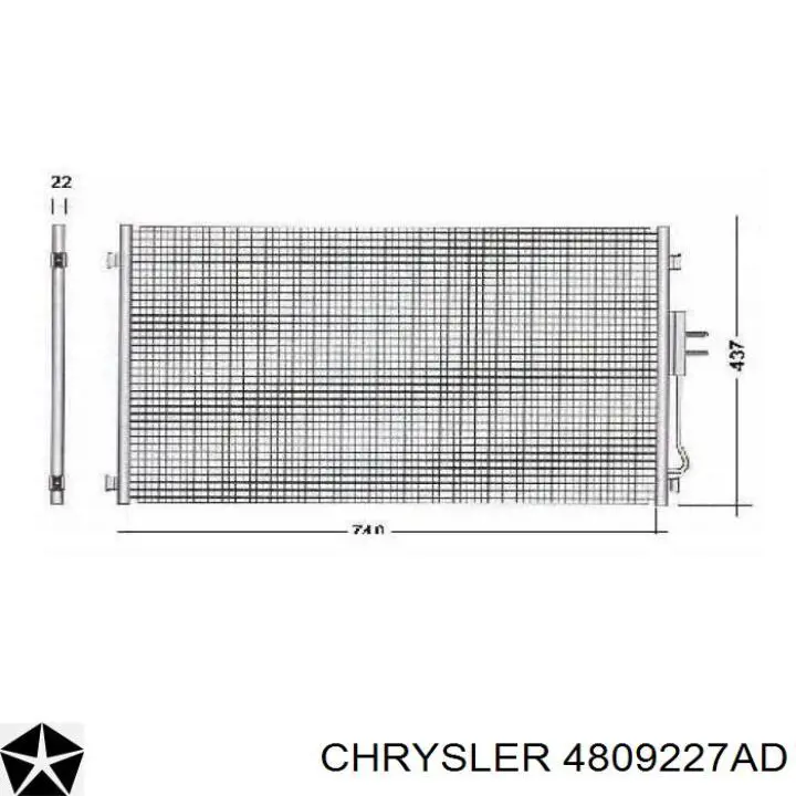 Радиатор охлаждения кондиционера Chrysler 4809227AD