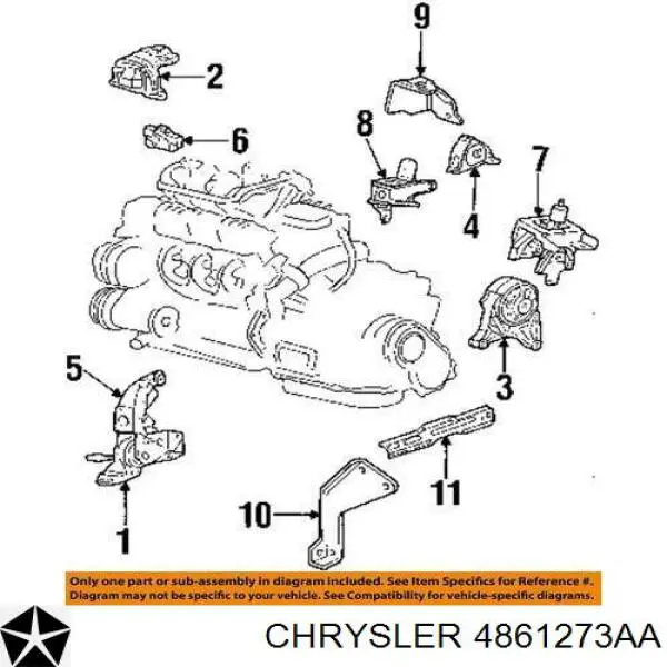 Купить 4861273AA Chrysler Левая подушка двигателя