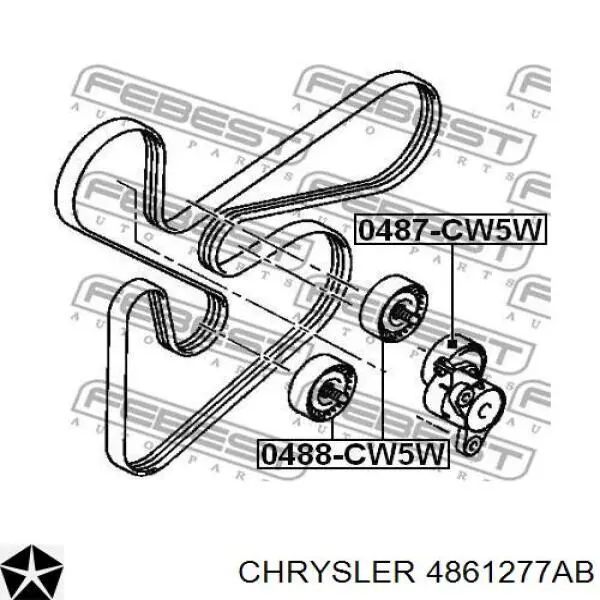 4861277AB Chrysler Натяжитель клинового ремня